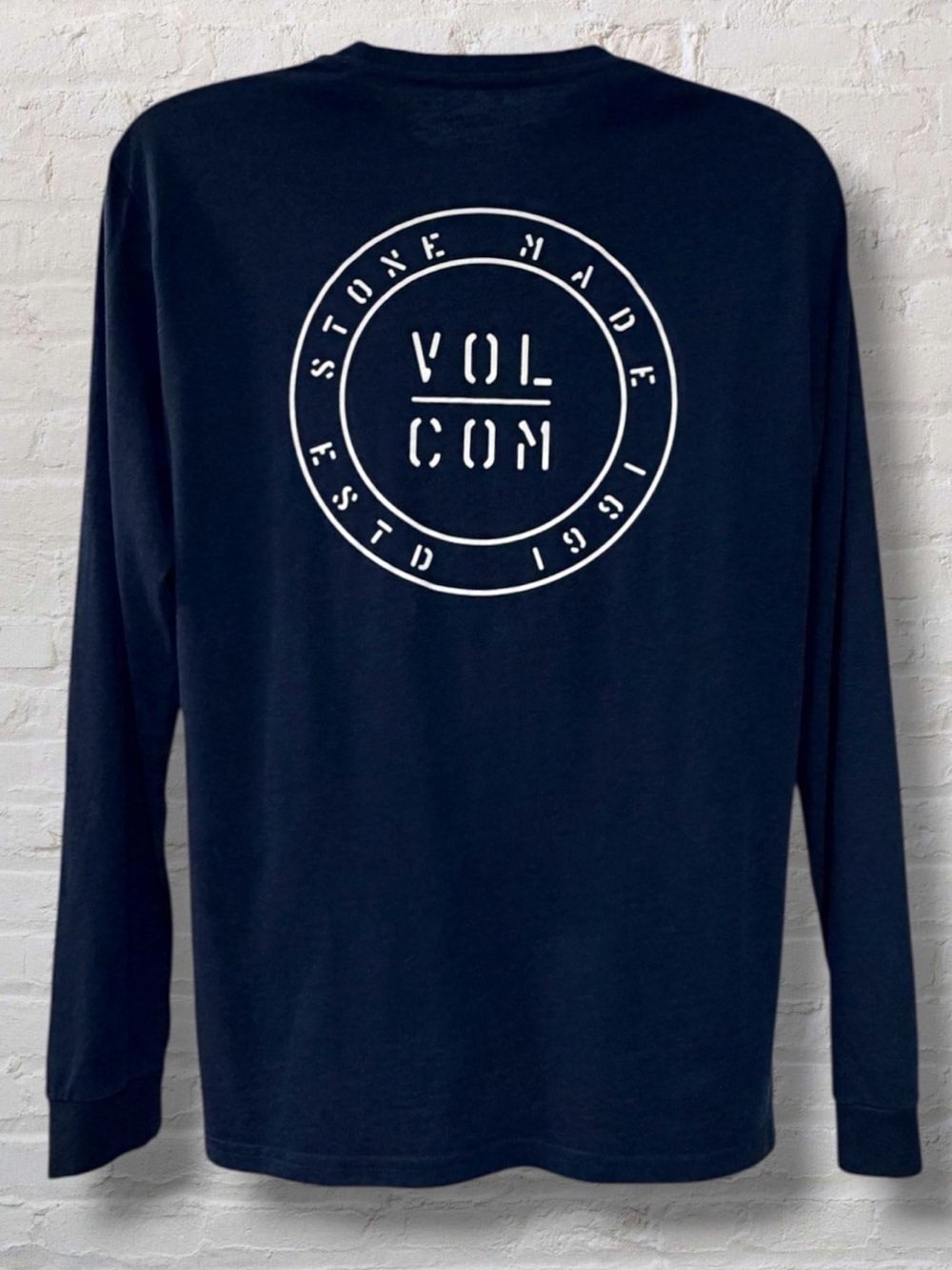 Volcom Men’s Long Sleeve Graphic T-Shirt Navy Blue Size L